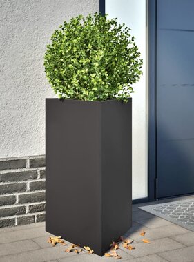 VidaXL Plantenbak driehoek 50x43x75 cm staal zwart