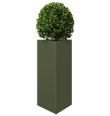 VidaXL Plantenbakken 2 st driehoek 40x34,5x70 cm staal olijfgroen