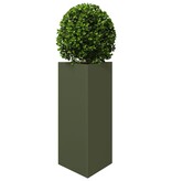 VidaXL Plantenbak driehoek 40x34,5x70 cm staal olijfgroen