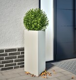 VidaXL Plantenbakken 2 st driehoek 40x34,5x70 cm staal wit