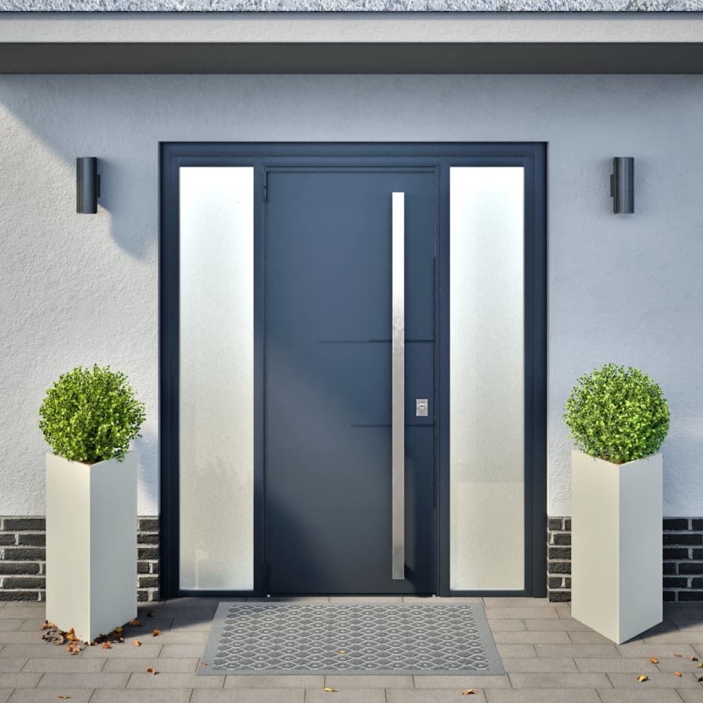 VidaXL Plantenbakken 2 st driehoek 40x34,5x70 cm staal wit