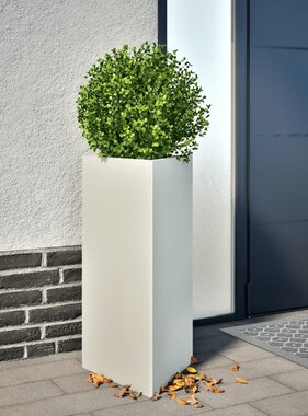 VidaXL Plantenbak driehoek 40x34,5x70 cm staal wit