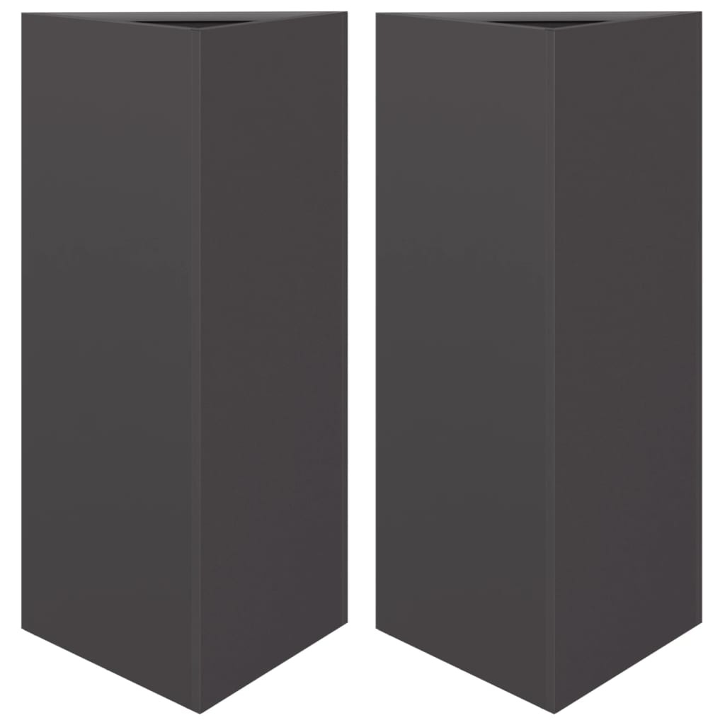 VidaXL Plantenbakken 2 st driehoek 40x34,5x70 cm staal zwart