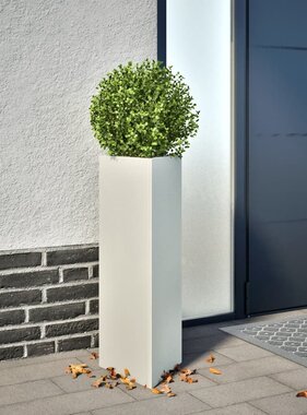 vidaXL Plantenbak driehoek 30x26x75 cm staal wit