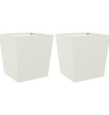 VidaXL Plantenbakken 2 st 50x50x50 cm staal wit
