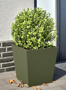 VidaXL Plantenbak 40x40x40 cm staal olijfgroen