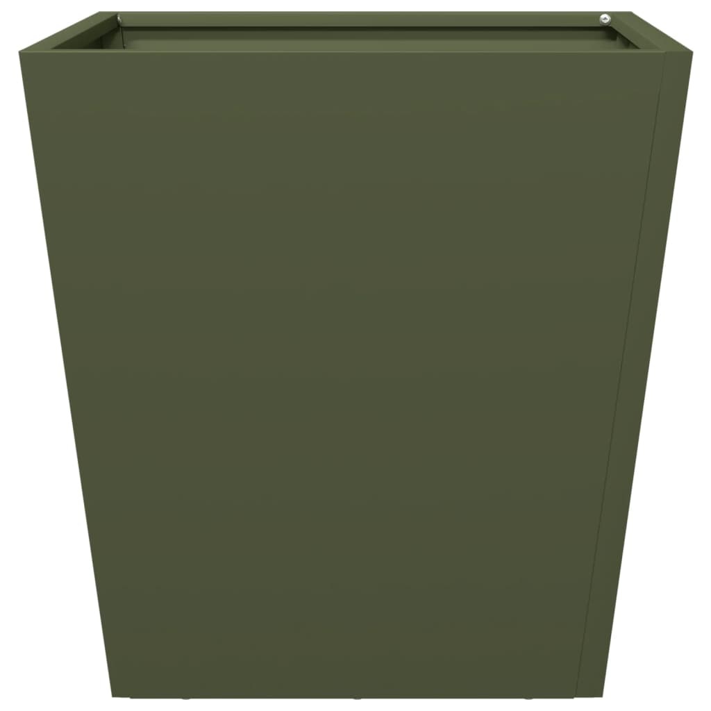 VidaXL Plantenbak 40x40x40 cm staal olijfgroen