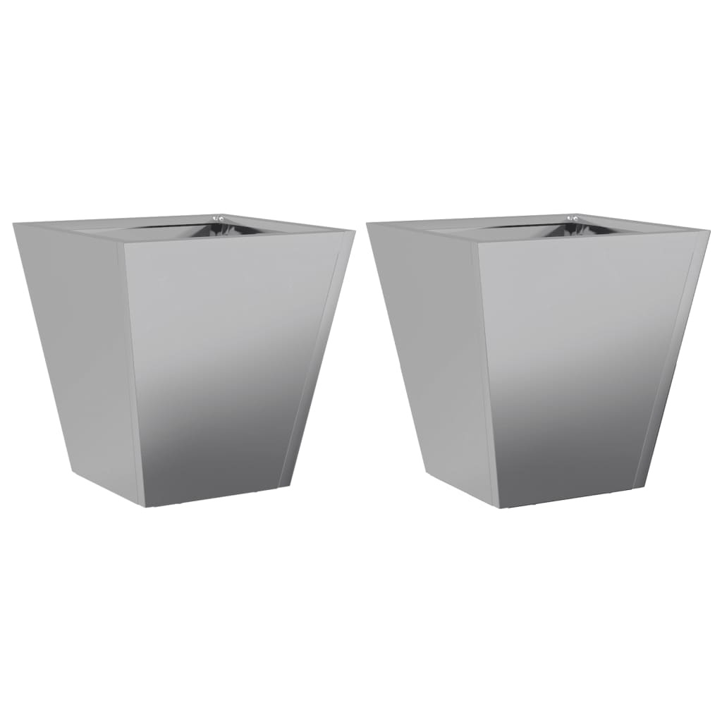 VidaXL Plantenbakken 2 st 30x30x30 cm gegalvaniseerd staal