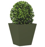 VidaXL Plantenbak 30x30x30 cm staal olijfgroen