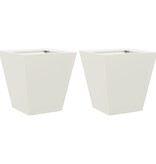VidaXL Plantenbakken 2 st 30x30x30 cm staal wit