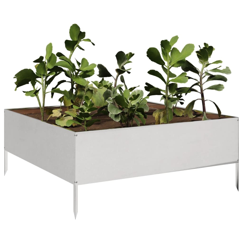 VidaXL Plantenbak verhoogd 100x100x25 cm roestvrijstaal