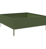 VidaXL Plantenbak verhoogd 100x100x25 cm staal olijfgroen