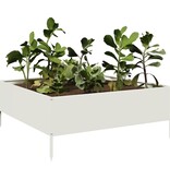 VidaXL Plantenbak verhoogd 100x100x25 cm staal wit