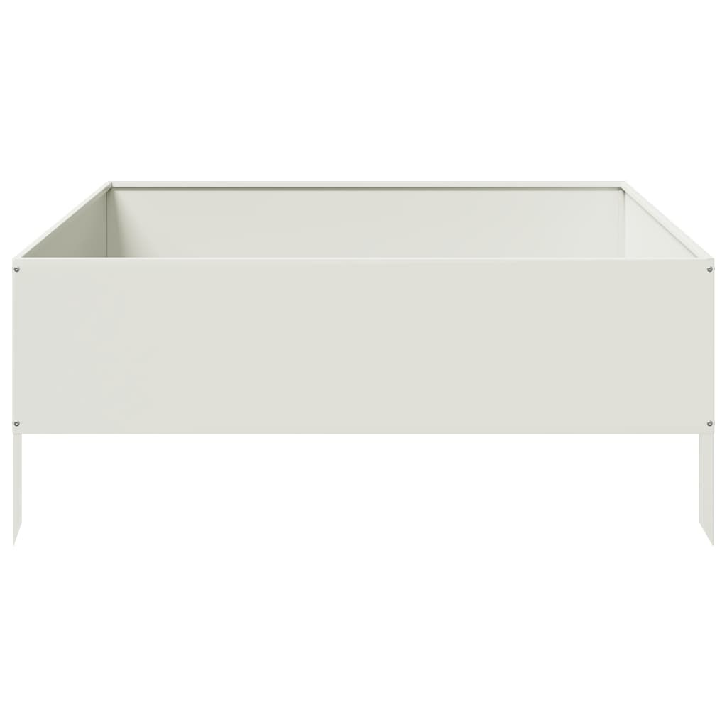 VidaXL Plantenbak verhoogd 100x100x25 cm staal wit