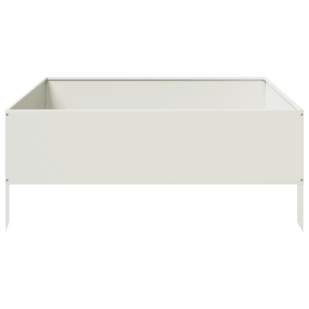 VidaXL Plantenbak verhoogd 100x100x25 cm staal wit