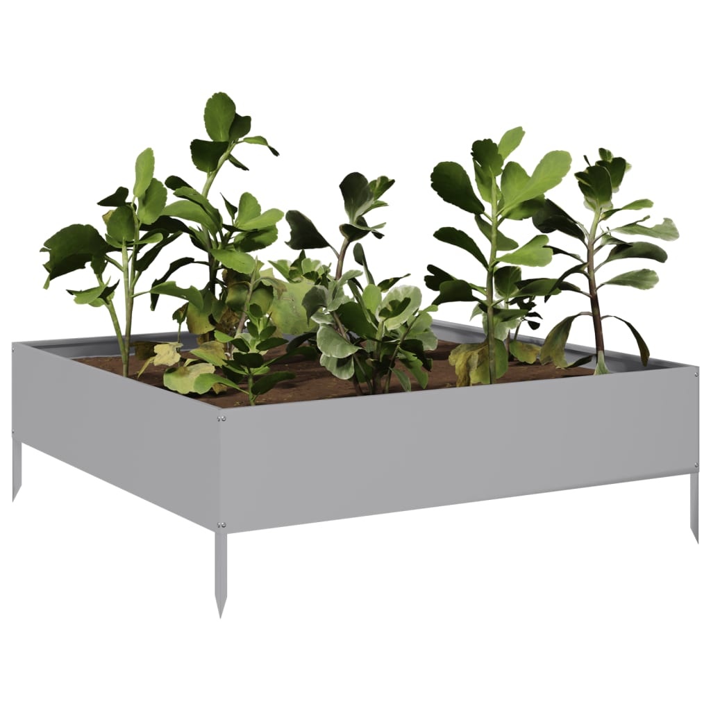 VidaXL Plantenbak verhoogd 100x100x33,5 cm gegalvaniseerd staal