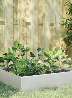 VidaXL Plantenbak verhoogd 100x100x33,5 cm roestvrijstaal