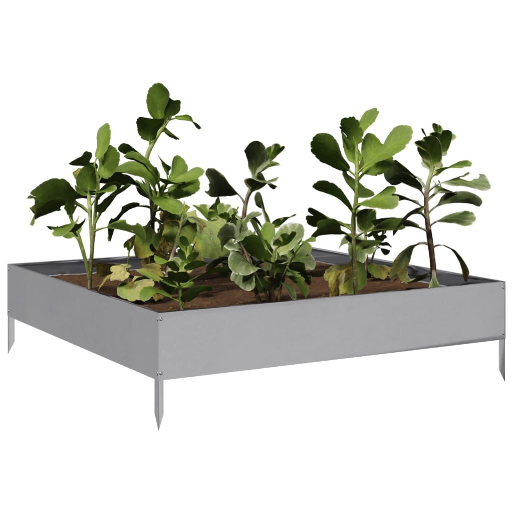 VidaXL Plantenbak verhoogd 100x100x26 cm gegalvaniseerd staal