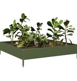 VidaXL Plantenbak verhoogd 100x100x26 cm staal olijfgroen