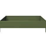 VidaXL Plantenbak verhoogd 100x100x26 cm staal olijfgroen