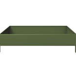 VidaXL Plantenbak verhoogd 100x100x26 cm staal olijfgroen