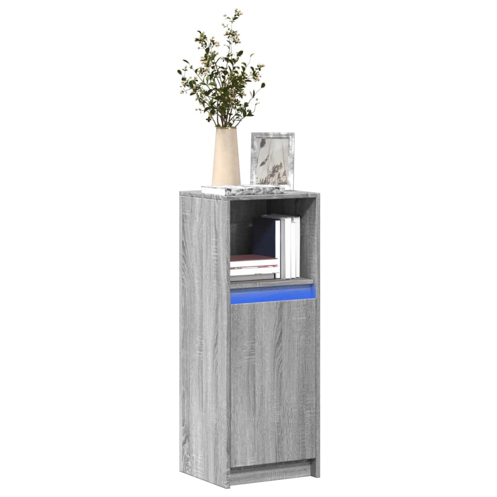 VidaXL Dressoir met LED 38x34x100 cm bewerkt hout grijs sonoma eiken