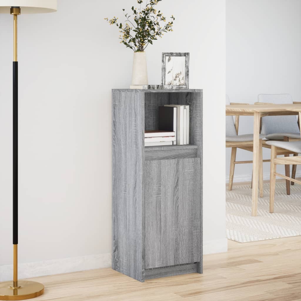 VidaXL Dressoir met LED 38x34x100 cm bewerkt hout grijs sonoma eiken