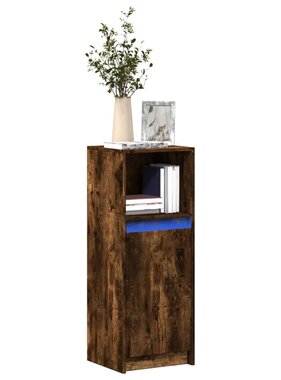 VidaXL Dressoir met LED 38x34x100 cm bewerkt hout gerookt eikenkleurig