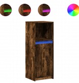 VidaXL Dressoir met LED 38x34x100 cm bewerkt hout gerookt eikenkleurig