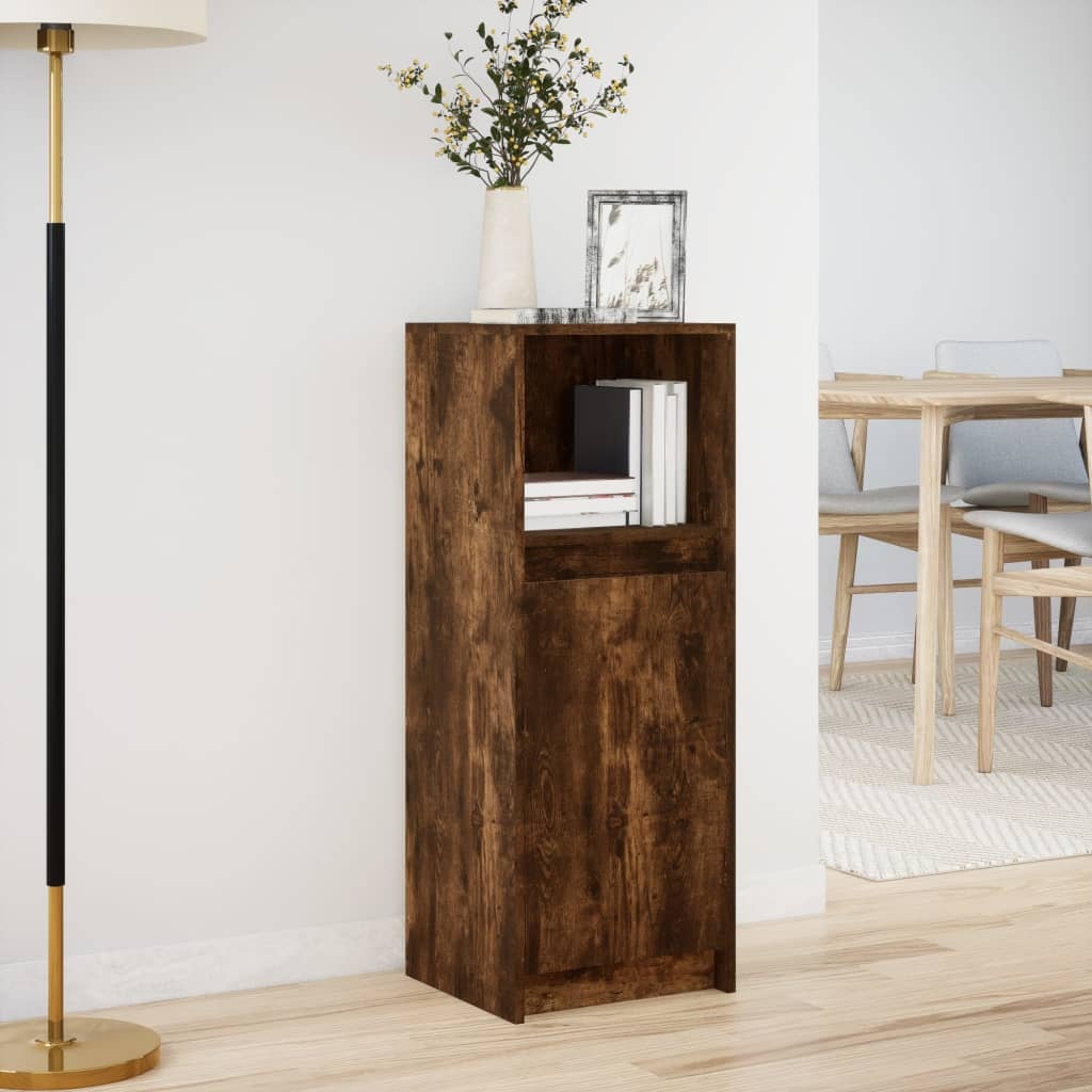 VidaXL Dressoir met LED 38x34x100 cm bewerkt hout gerookt eikenkleurig