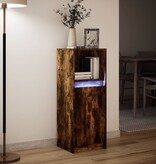 VidaXL Dressoir met LED 38x34x100 cm bewerkt hout gerookt eikenkleurig