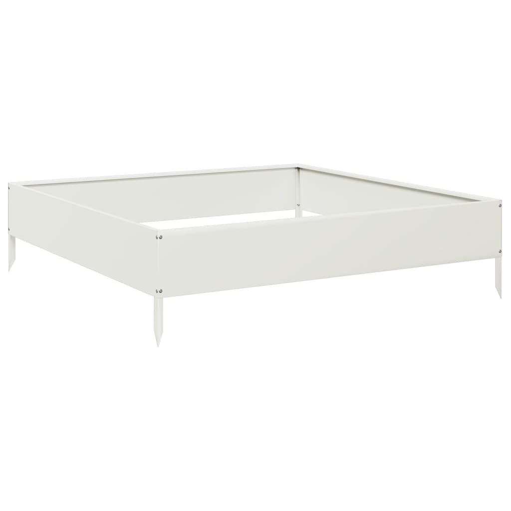 VidaXL Plantenbak verhoogd 100x100x26 cm staal wit