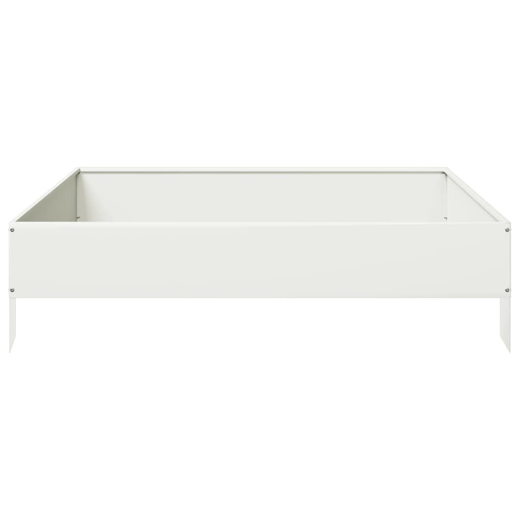 VidaXL Plantenbak verhoogd 100x100x26 cm staal wit