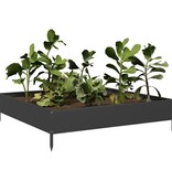 VidaXL Plantenbak verhoogd 100x100x26 cm staal zwart