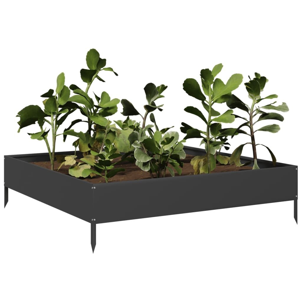 VidaXL Plantenbak verhoogd 100x100x26 cm staal zwart