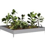 VidaXL Plantenbak verhoogd 100x100x18,5 cm gegalvaniseerd staal