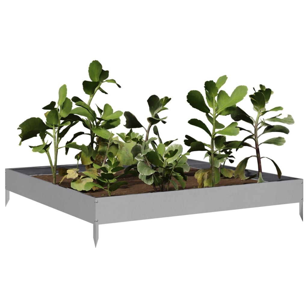 VidaXL Plantenbak verhoogd 100x100x18,5 cm gegalvaniseerd staal
