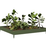 VidaXL Plantenbak verhoogd 100x100x18,5 cm staal olijfgroen