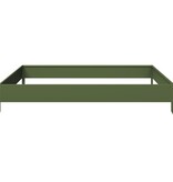 VidaXL Plantenbak verhoogd 100x100x18,5 cm staal olijfgroen