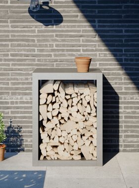 VidaXL Haardhoutrek 60x40x80 cm roestvrij staal