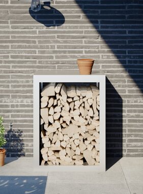 VidaXL Haardhoutrek 60x40x80 cm staal wit