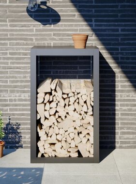 VidaXL Haardhoutrek 60x40x100 cm staal antracietkleurig