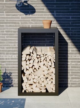 VidaXL Haardhoutrek 60x40x100 cm staal zwart