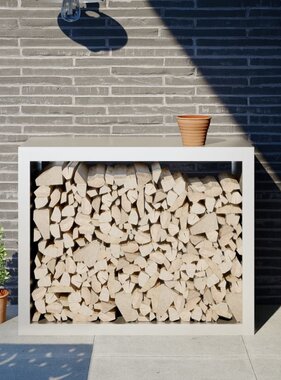 VidaXL Haardhoutrek 100x40x80 cm staal wit