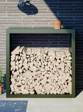 VidaXL Haardhoutrek 100x40x100 cm staal groen