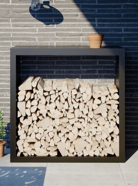VidaXL Haardhoutrek 100x40x100 cm staal zwart