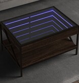 VidaXL Salontafel met Infinity LED 70x50x38 cm bruin eikenkleurig