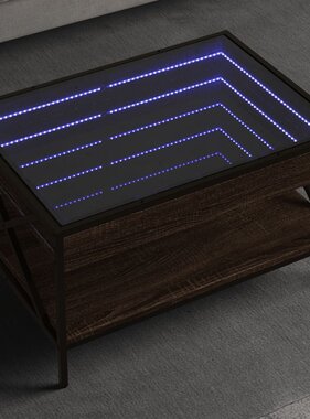 VidaXL Salontafel met Infinity LED 70x50x38 cm bruin eikenkleurig