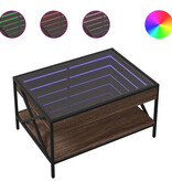 VidaXL Salontafel met Infinity LED 70x50x38 cm bruin eikenkleurig