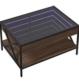 VidaXL Salontafel met Infinity LED 70x50x38 cm bruin eikenkleurig